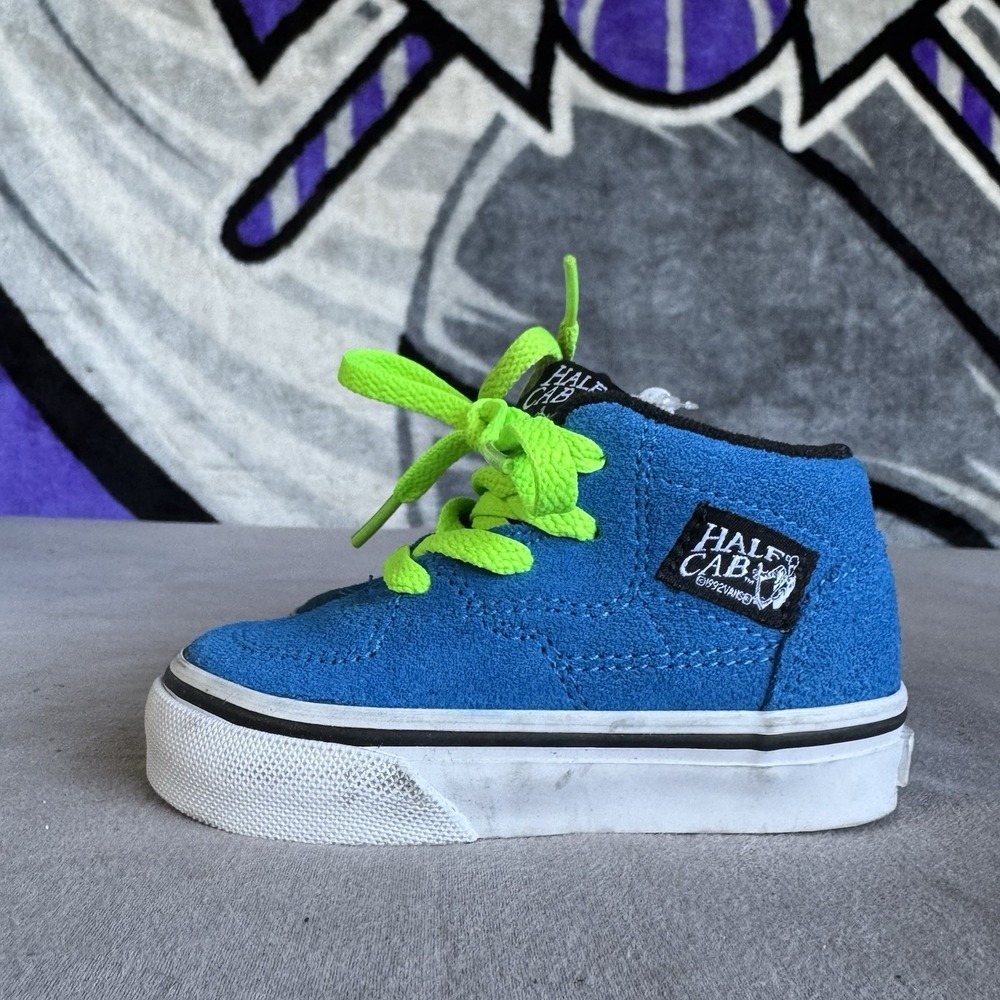 Size 4c - TODDLER Vans Skate Half Cab Brown Yellow‎ Leather Shoes Toddler